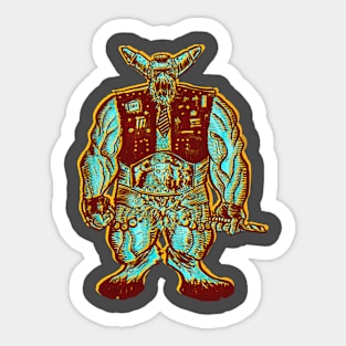 Wrestling Champ Biker Monster Sticker